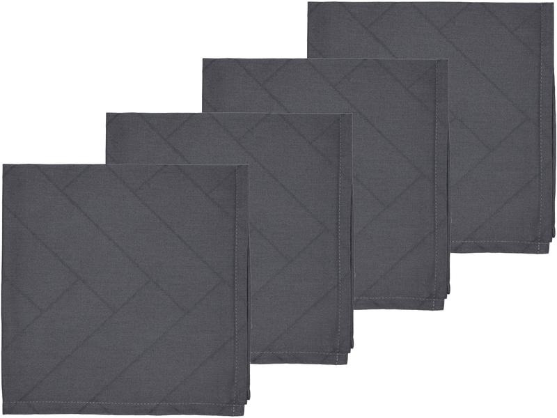 Södahl Stoffserviette Tiles 45 cm x 45 cm, 4 Stück, Schwarz