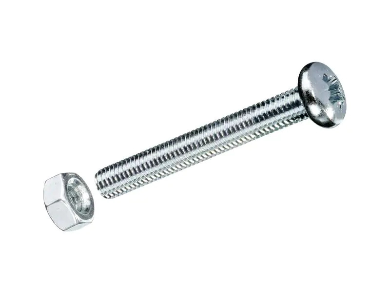 Krafter Metrische Schrauben M 3 x 30 mm, mit Muttern, Stahl, 10 Stk
