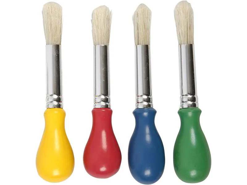 Creativ Company Borstenpinsel Ballon-Pinsel Schweinborsten 4 Stück
