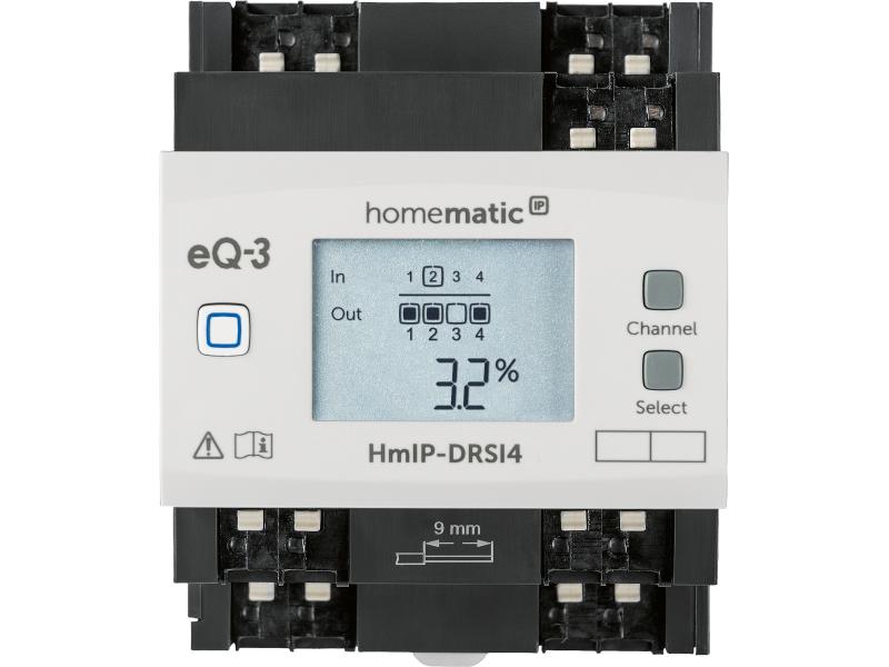 Homematic IP Smart Home Funk-Schaltaktor für Hutschienenmontage 4-fach