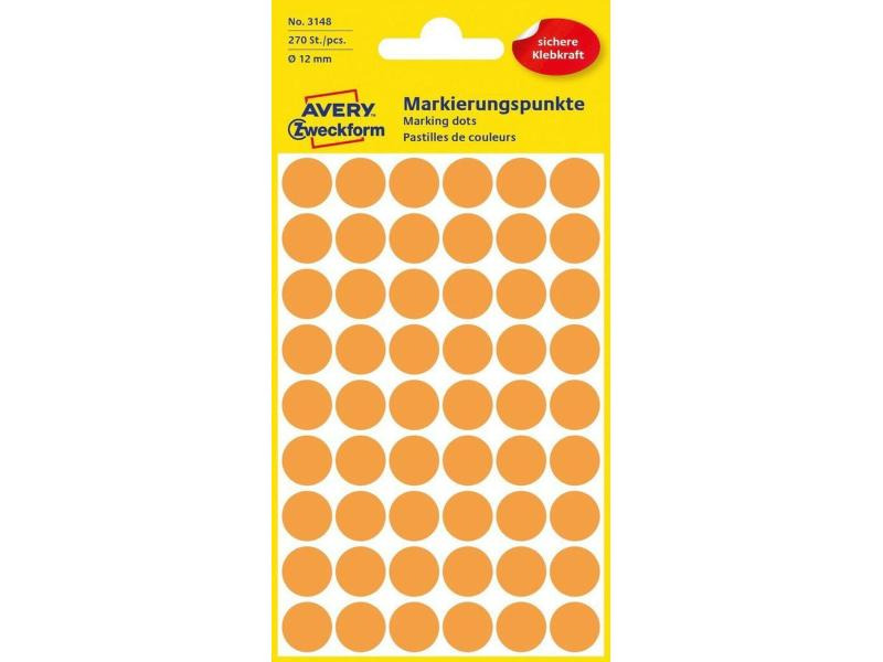 Avery Zweckform Klebepunkte 12 mm Neonorange