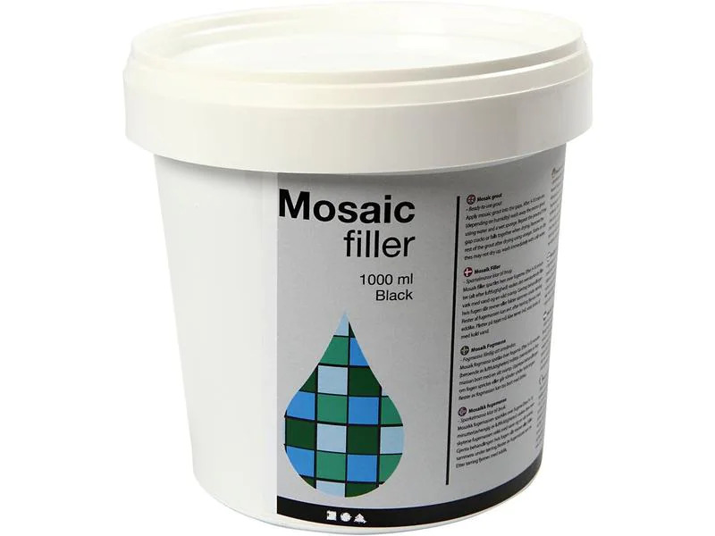 Creativ Company Fugenmasse für Mosaik 1000 ml Füller, Schwarz