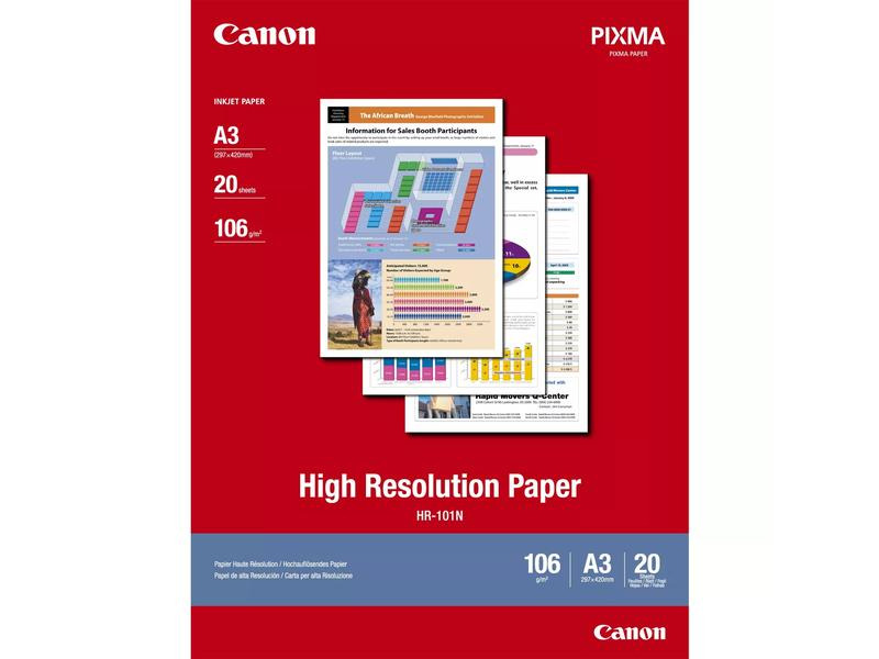 Canon Fotopapier HR-101N High Resolution A3 106 g/m² 20 Stück