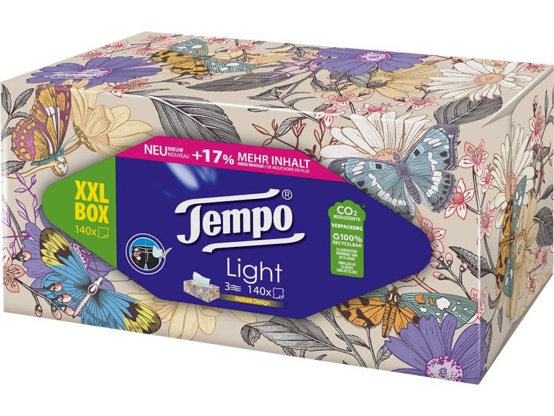 Tempo Taschentücher-Box XXL Light 3-lagig 140 Stück