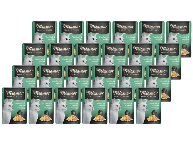 Miamor Nassfutter Feine Filets Thun &amp; Gemüse in Gelée, 24 x 100 g