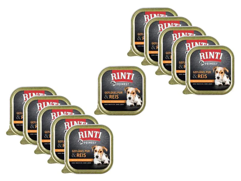 Rinti Nassfutter Feinest Geflügel Pur &amp; Reis, 11 x 150 g