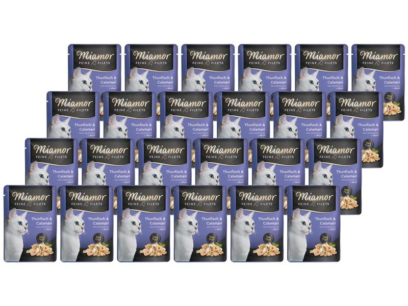 Miamor Nassfutter Feine Filets Thun &amp; Calamari in Gelée, 24 x 100 g