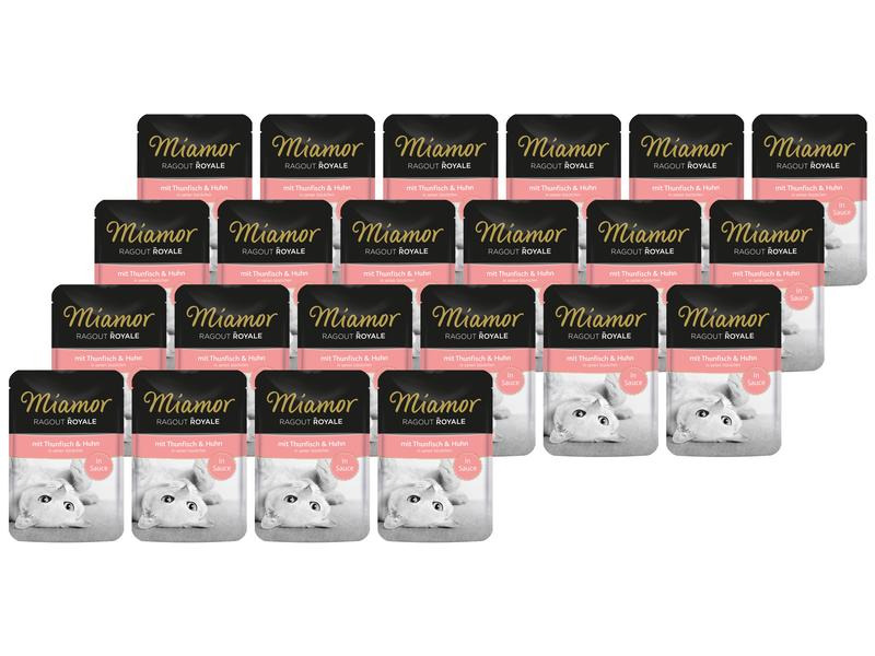 Miamor Nassfutter Ragout Royale Thun &amp; Huhn Sauce, 22 x 100 g