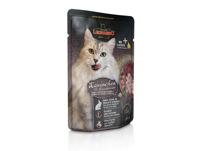 Leonardo Cat Food Nassfutter Kaninchen &amp; Cranberries, 85 g