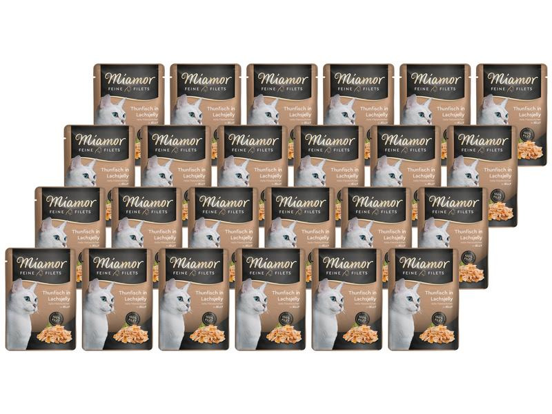 Miamor Nassfutter Feine Filets Thun in Lachs-Gelée, 24 x 100 g