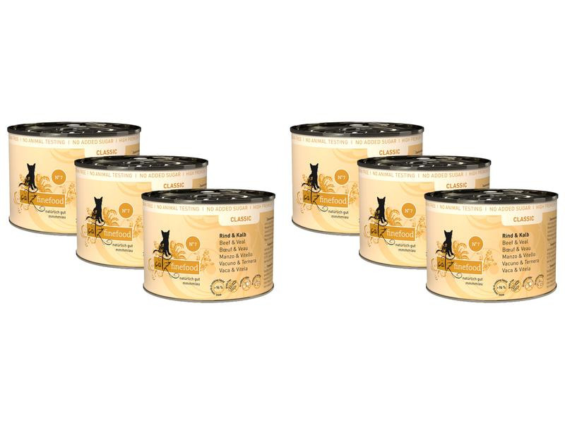catz finefood Nassfutter No.07 Rind &amp; Kalb, 6 x 200 g