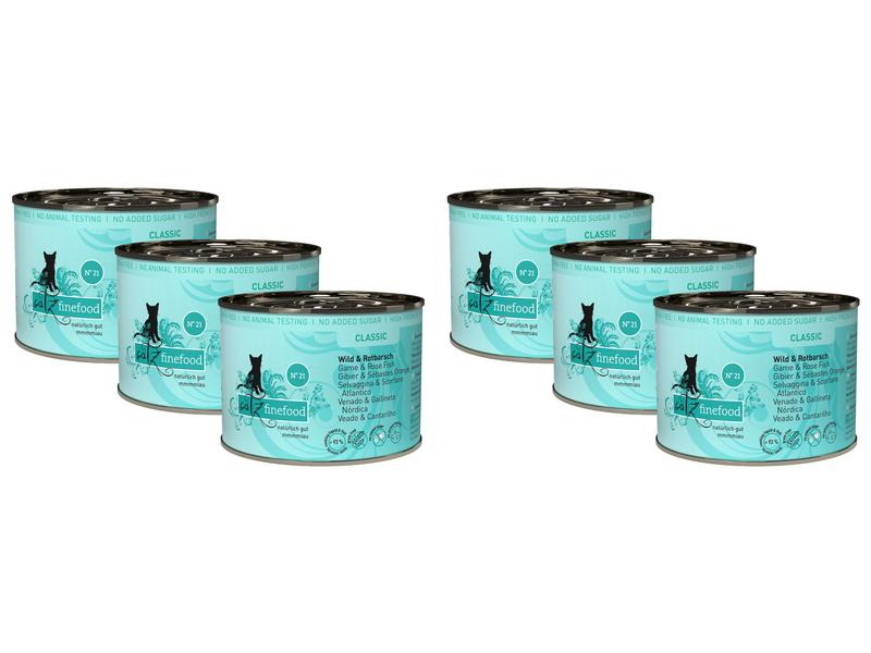 catz finefood Nassfutter No.21 Wild &amp; Rotbarsch, 6 x 200 g
