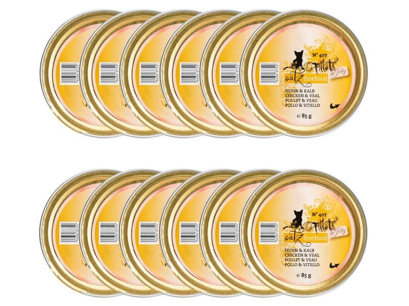 catz finefood Nassfutter Fillets No.407 Huhn &amp; Kalb, 12 x 85 g