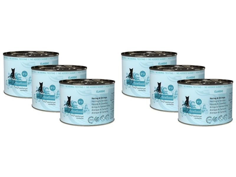 catz finefood Nassfutter No.13 Hering &amp; Schrimps, 6 x 200 g