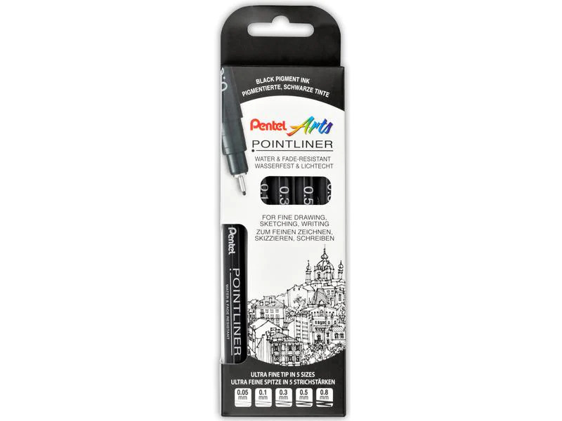 pentel Fineliner Pigment POINTLINER Schwarz
