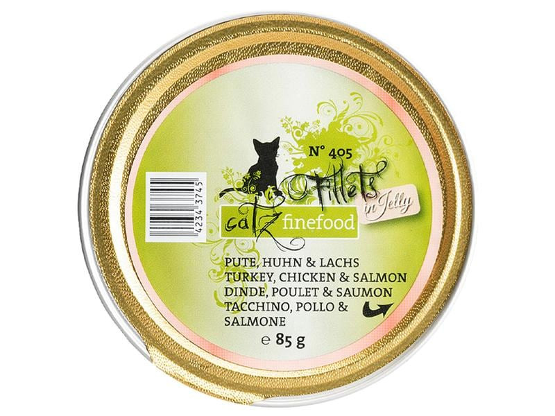 catz finefood Nassfutter Fillets No.405 Pute, Huhn &amp; Lachs, 85 g