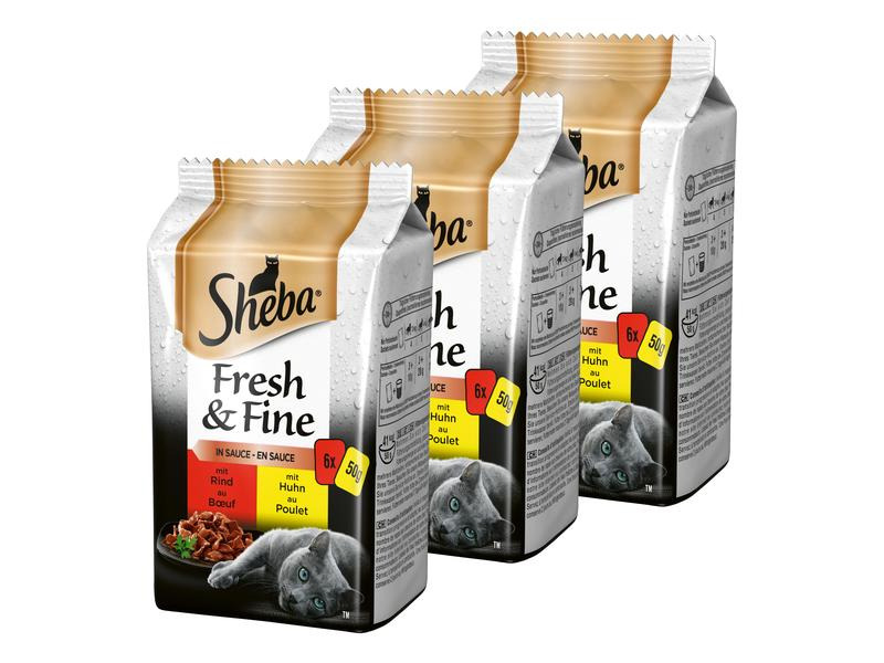 Sheba Nassfutter Fresh &amp; Fine in Sauce Komposition, 18 x 50 g