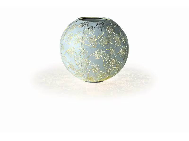 STT Windlicht Solar Antic Ball Dandelion, Ø 30 cm, Hellblau