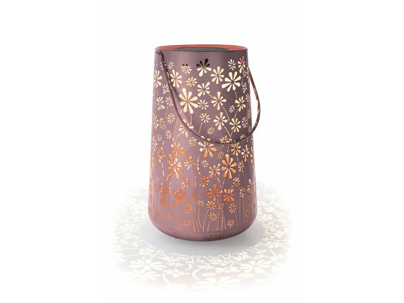 STT Laterne Solar Antic Daisy, Ø 28 x 46 cm, Altrosa