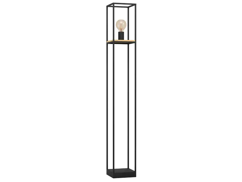EGLO Leuchten Stehleuchte LIBERTAD 1x E27 Schwarz/Braun