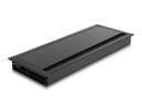 Delock Einbaurahmen für Tisch mit Bürste 300x120x28mm, Schwarz