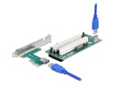 Delock PCI-E Riser Karte x1 zu 2x PCI 32 Bit Slot mit 60 cm Kabel