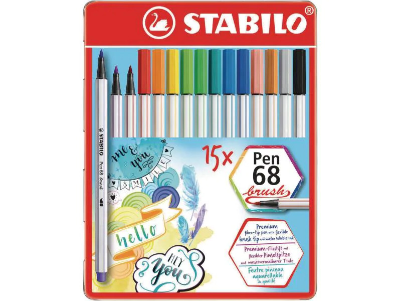 STABILO Pen 68 15 Stück, Metalletui