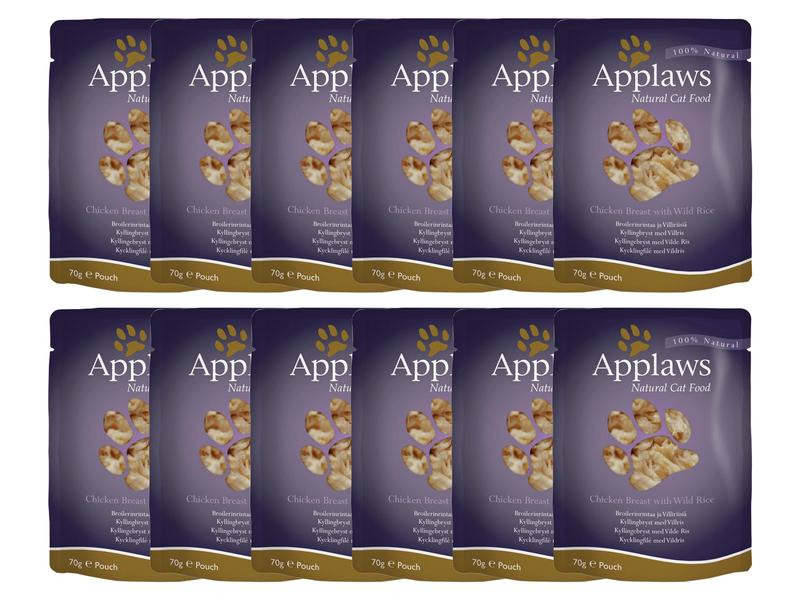 Applaws Nassfutter Pouch Huhn &amp; Wildreis, 12 x 70 g