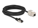 Delock Patchkabel RJ45 zu Keystone Cat 6A, S/FTP, 5 m, Schwarz