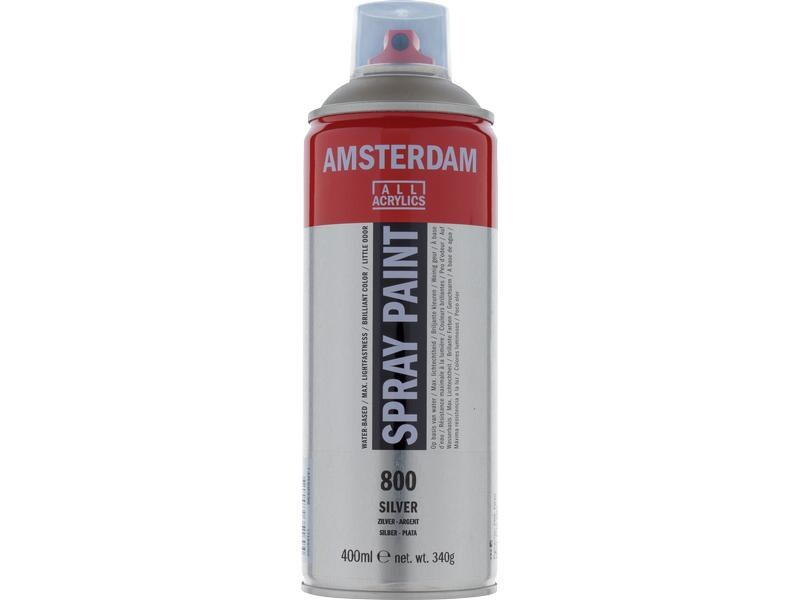 Amsterdam Acrylspray  800 Silber halbdeckend, 400 ml