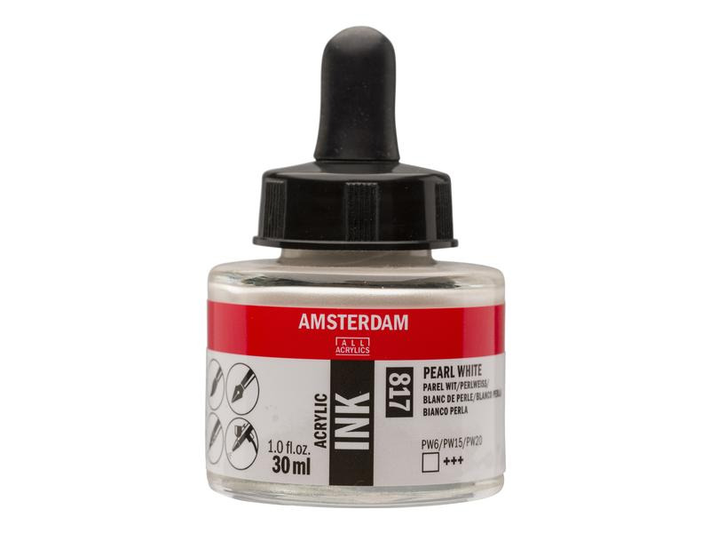 Amsterdam Acryltinte 817 Perlweiss transparent, 30 ml 30 ml, Perlweiss