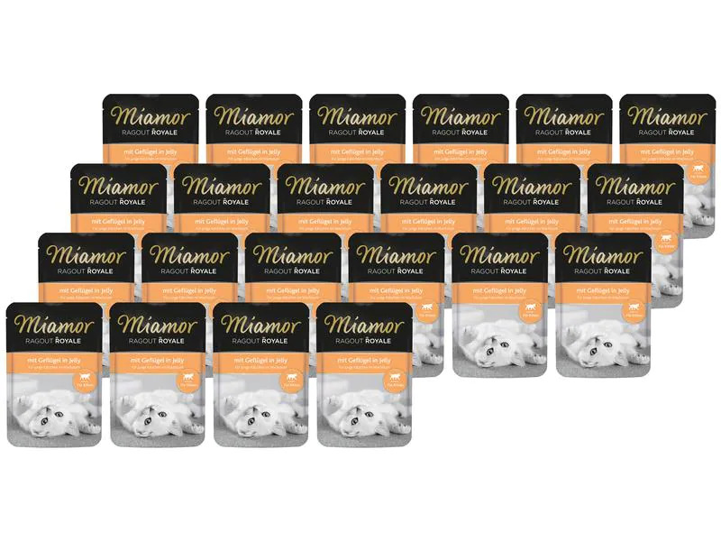 Miamor Nassfutter Ragout Royale Kitten Geflügel Gelée, 22 x 100 g