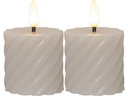 Star Trading LED-Kerzen Set Flamme Swirl, Ø 5 x 7.5 cm, Beige, 2 Stk