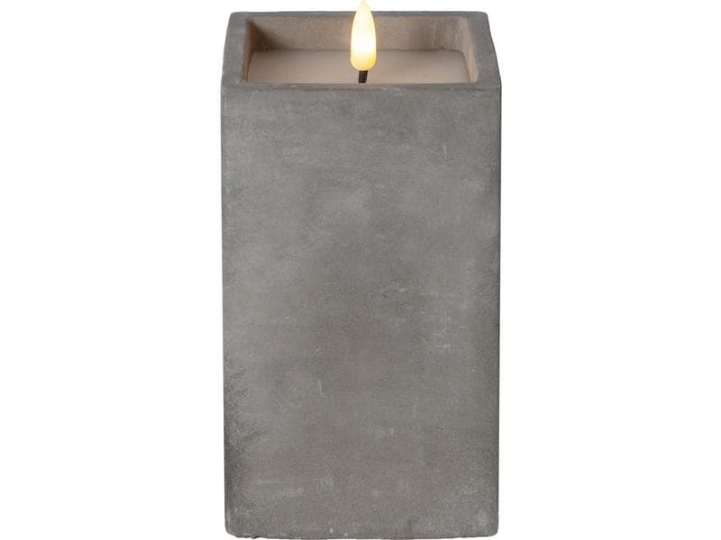 Star Trading LED-Kerze Flamme Cem, 9 x 9 x 16.5 cm, Grau