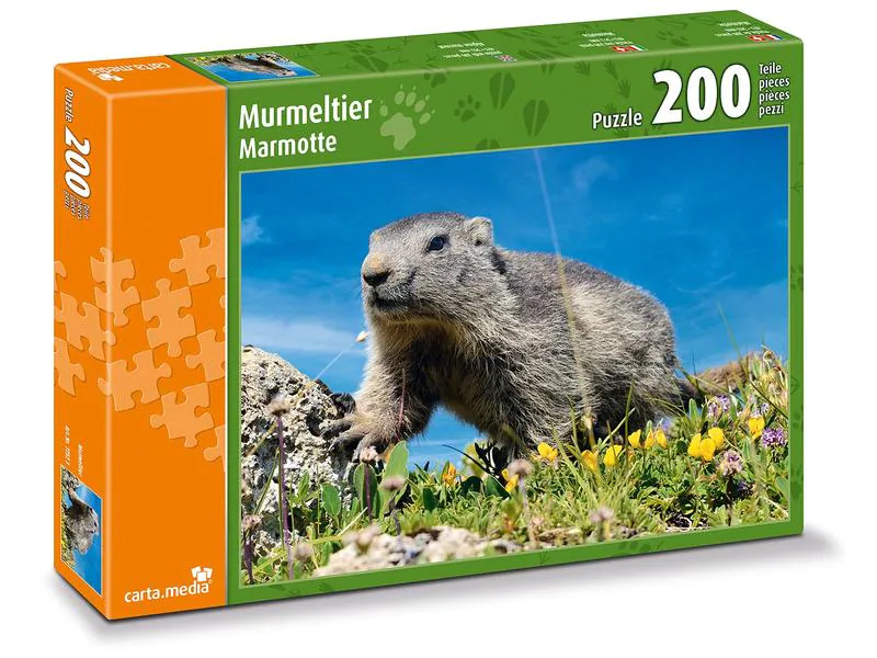 Carta.Media Puzzle Murmeltier auf Alpwiese