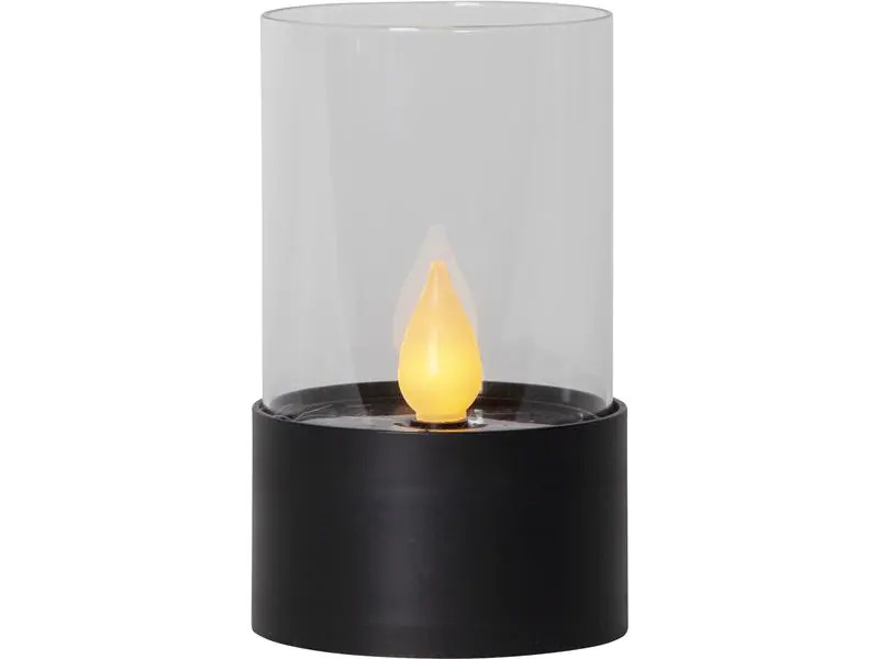 Star Trading LED-Kerze Solar Puloun, Ø 8.5 x 14 cm, Schwarz