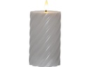 Star Trading LED-Kerze Pillar Flamme Swirl, Ø 7.5 x 15 cm, Grau
