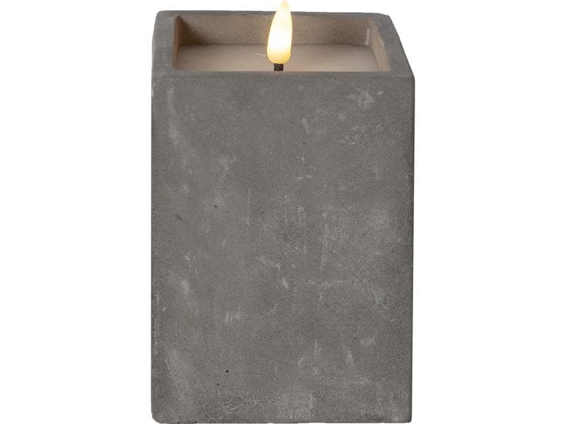 Star Trading LED-Kerze Flamme Cem, 9 x 9 x 14.5 cm, Grau