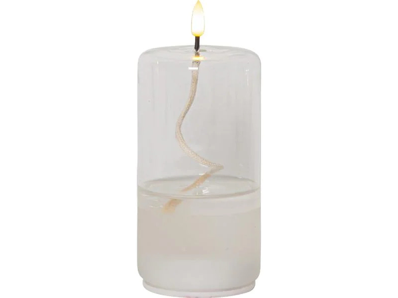 Star Trading LED-Kerze Flamme Float, Ø 8 x 17.5 cm, Transparent