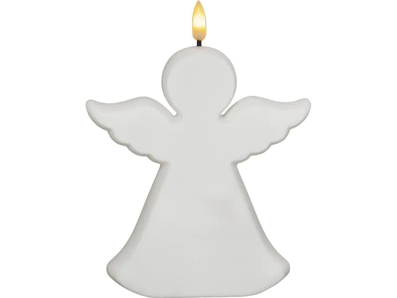 Star Trading LED Grabkerze Flamme Angel, Weiss