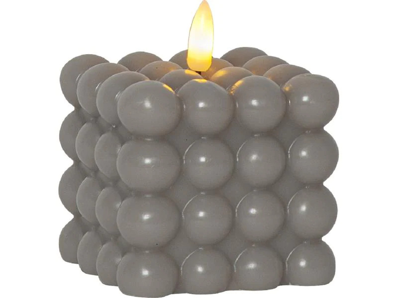 Star Trading LED-Kerze Flamme Dot, 7.5 x 7.5 x 9.5 cm, Grau