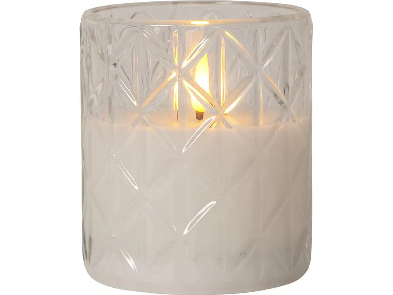 Star Trading LED-Kerze Flamme Romb, Ø 8.5 x 10 cm, Transparent