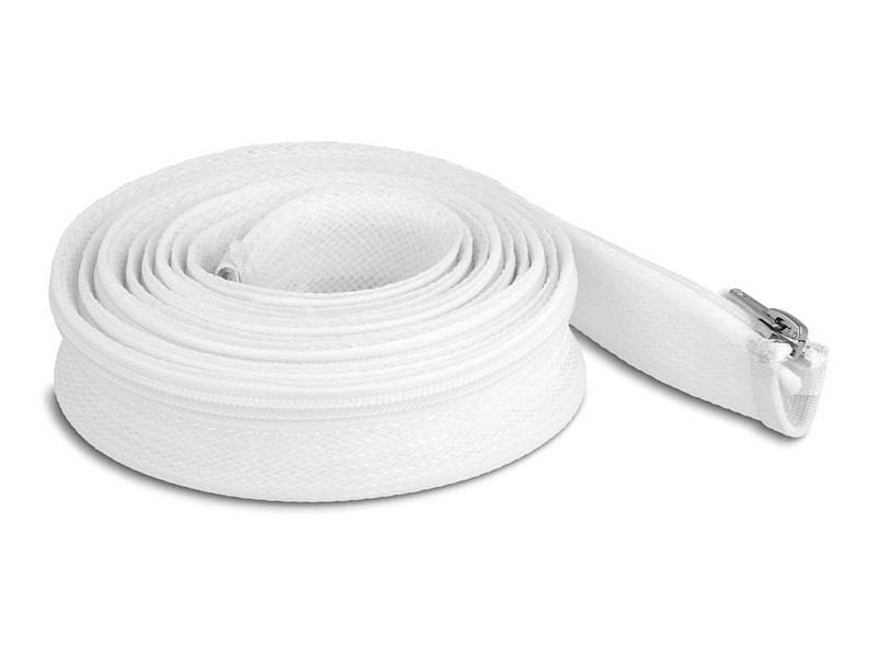 Delock Geflechtschlauch mit Reissverschluss 3 m x 30 mm Weiss