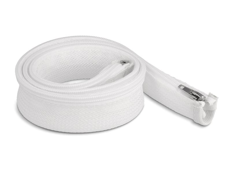 Delock Geflechtschlauch mit Reissverschluss 1 m x 30 mm Weiss