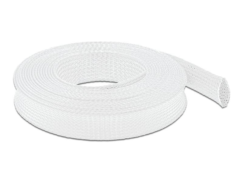 Delock Geflechtschlauch dehnbar 10 m x 25 mm Weiss