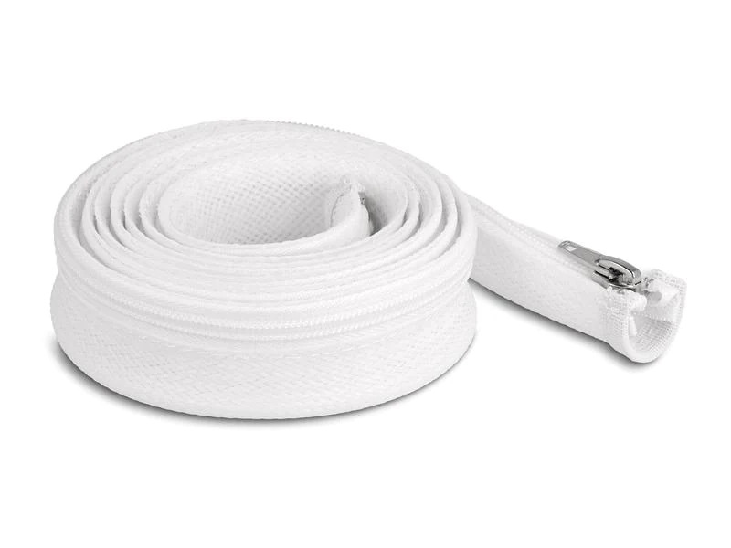 Delock Geflechtschlauch mit Reissverschluss 2 m x 30 mm Weiss