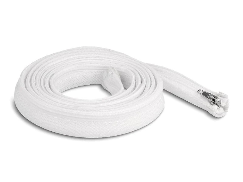 Delock Geflechtschlauch mit Reissverschluss 2 m x 20 mm Weiss