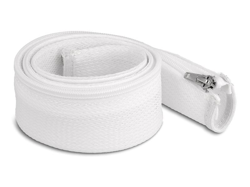 Delock Geflechtschlauch mit Reissverschluss 1 m x 50 mm Weiss