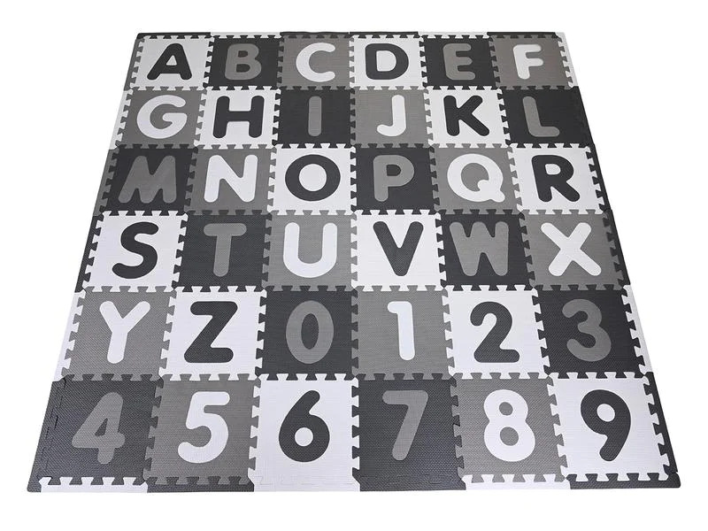 Knorrtoys Puzzlematte Alphabet + Zahlen grau-weiss