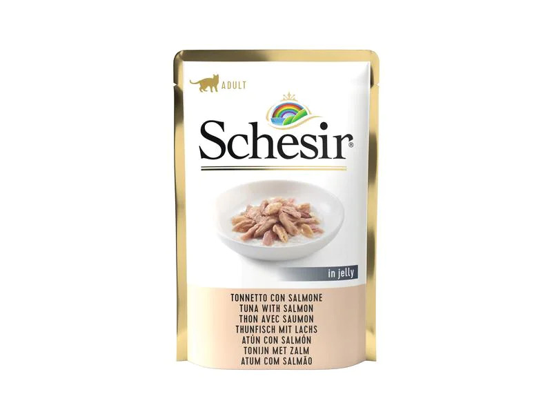 Schesir Nassfutter Thunfisch &amp; Lachs in Gelée, 85 g